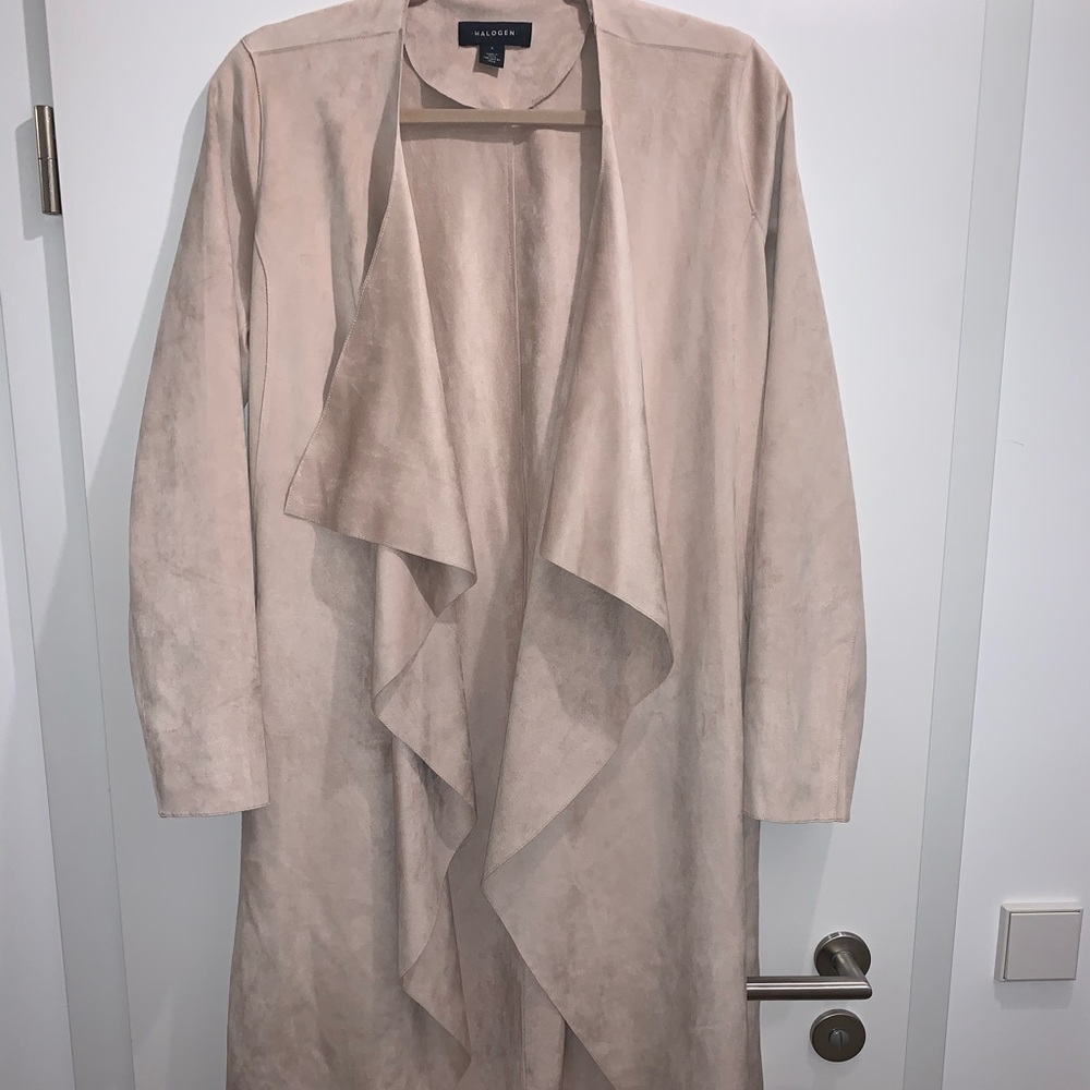 Halogen faux suede trench
